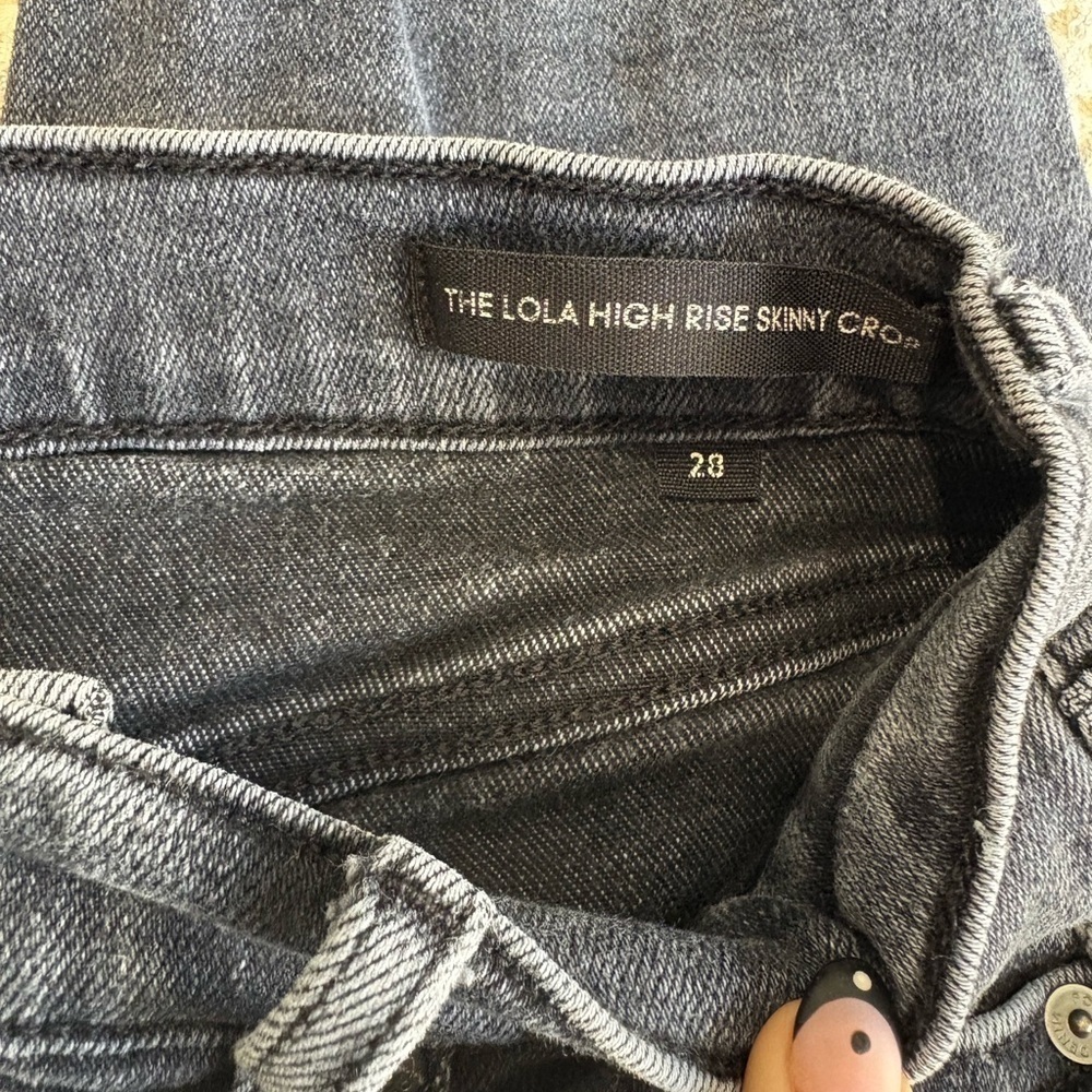 Denim Forum Aritzia the Lola high rise skinny crop grey wash size 28=26x24” - Picture 13 of 15